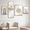 A set of three Islamic calligraphy art prints featuring Ayatul Kursi on canvas panels displayed on a white wall.