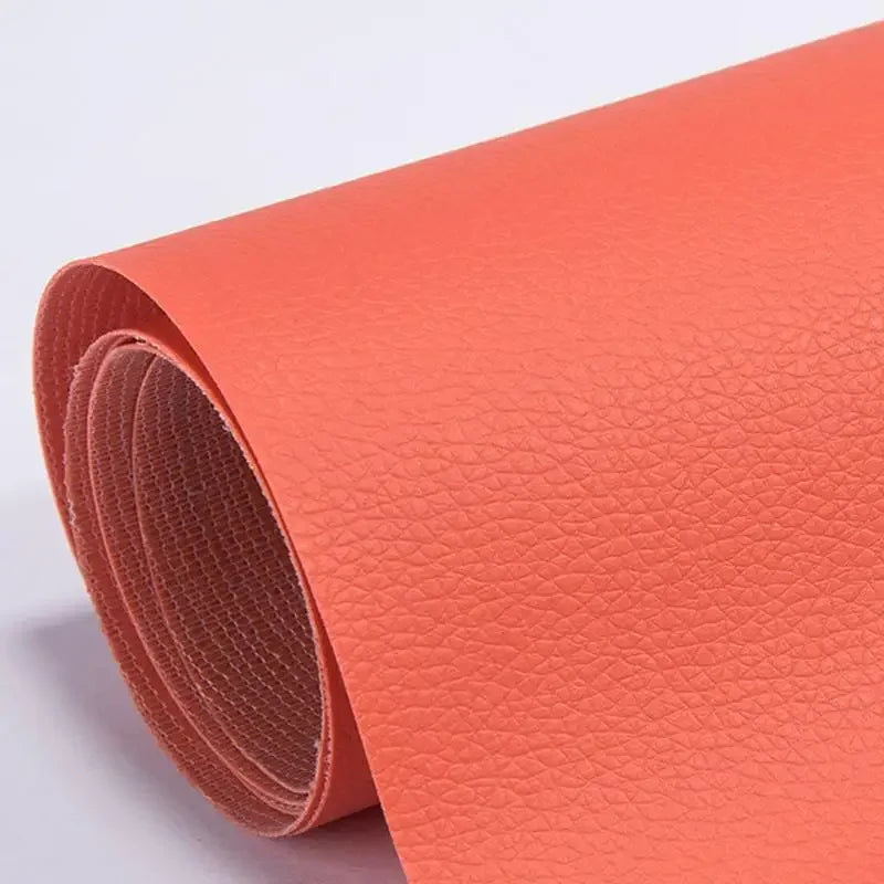 Rollo de parches de reparación de cuero PU autoadhesivos de color naranja brillante