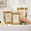 Elegant Golden Rose Resin Photo Frame