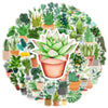 A circular arrangement of various potted succulent plants and greenery.