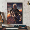 Canvas art poster of Toji Fushiguro anime character with intense expression against a dramatic sunset sky.