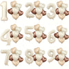 Milky White Heart-Shaped Foil Number Balloons (Set of 7)