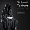 3D printed texture of a black draped fabric with fine matte finish and unique layer lines