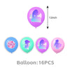 A set of 16 balloons featuring K-Pop themed pink and purple designs.