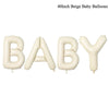 40 inch beige baby balloons shaped like the word BABY
