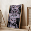 A canvas poster featuring a collage of intense Jujutsu Kaisen characters with striking eyes.