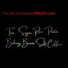 Neon script text listing various food items like Tea, Sugar, Rice, Pasta, Baking Beans, Salt, and Coffee.