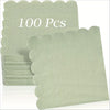 Scalloped Cocktail Napkins, 2-Ply Premium Disposable Paper Napkins (100 Pack)