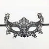 Elegant black lace half face mask for masquerade and costume parties
