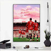 A canvas wall art featuring a photo of Cristiano Ronaldo in a red jersey on a soccer field.