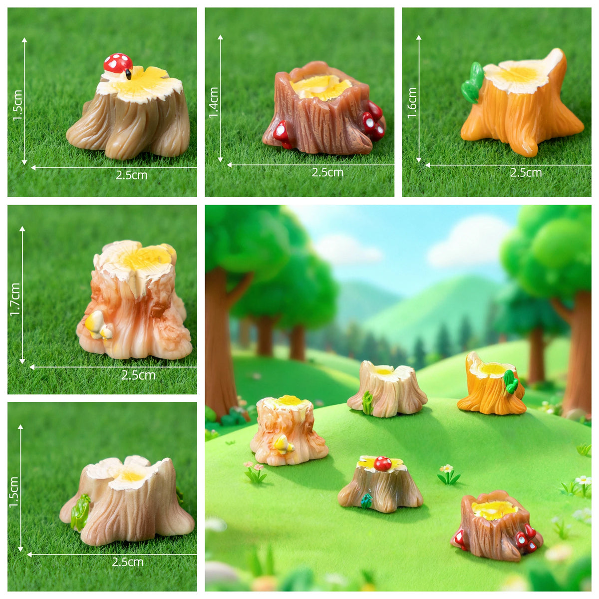 Miniature Fairy Garden Ornaments | Set of Resin Accents