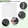 Producto de diseño transparente con etiquetas preimpresas, características impermeables y seis agujeros perforados.