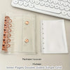 Clear acrylic binder with a white cover and a white page inside, packaged for K-Pop collectibles.