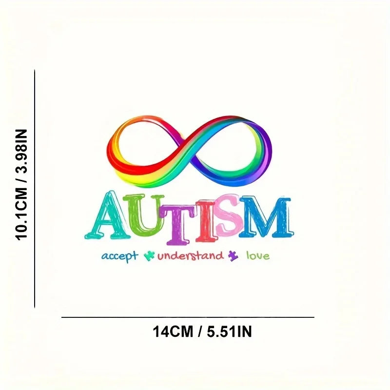Rainbow infinity symbol design for autism awareness vinyl decal