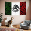 A decorative banner featuring the Mexican flag colors green, white, and red with a central eagle design.