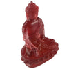 A handcrafted resin statue of the Medicine Buddha in a reddish-brown color.