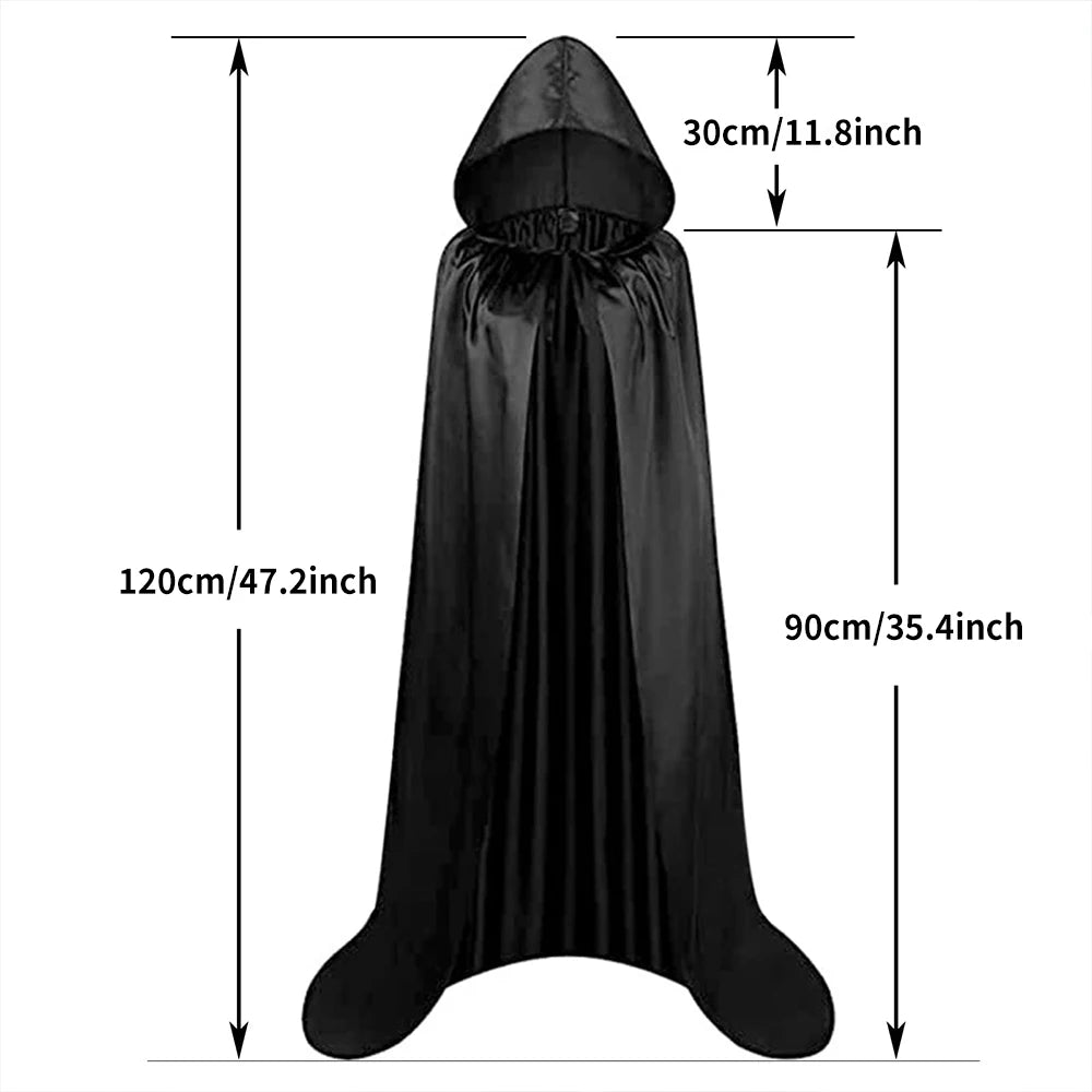 Black Wizard Cloak Costume Cape for Cosplay and Halloween