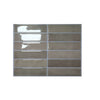 A rectangular panel of self-adhesive tile stickers in a muted gray color, featuring various rectangular and square shapes.