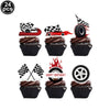 Checkered Racing Flag Toothpicks for Cupcakes & Party Decor