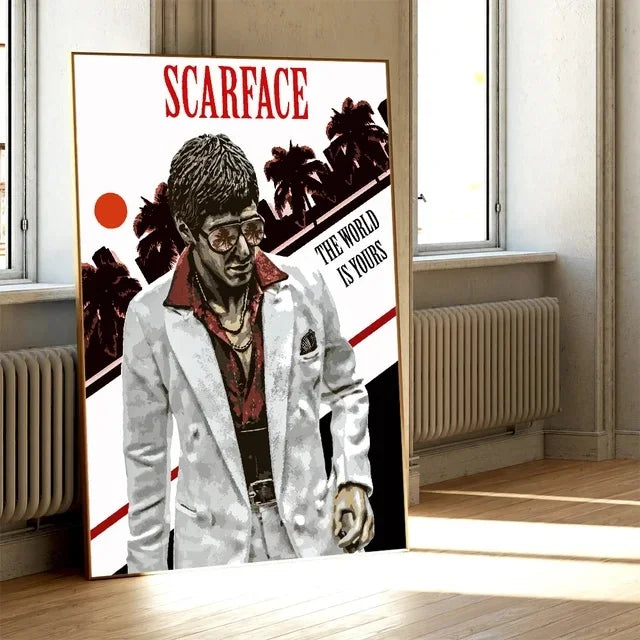 Affiche encadrée représentant un portrait de Sean Combs de Scarface avec le titre