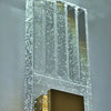 Modern bubble crystal LED wall sconces featuring clear glass panels and sparkling light.