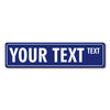 A rectangular blue street sign template with the text YOUR TEXT and a smaller word TEXT.