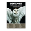 A black and white concert poster for Deftones Diamond Eyes featuring tour dates.