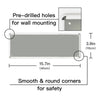 A rectangular metal tin sign with pre-drilled holes for wall mounting and smooth, round corners.