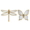 Artisan butterfly wall mirror with an antique gold frame featuring a detailed insect design.
