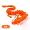 Orange 3D printed conjoined dragon ornament resin figurine for terrariums and decor