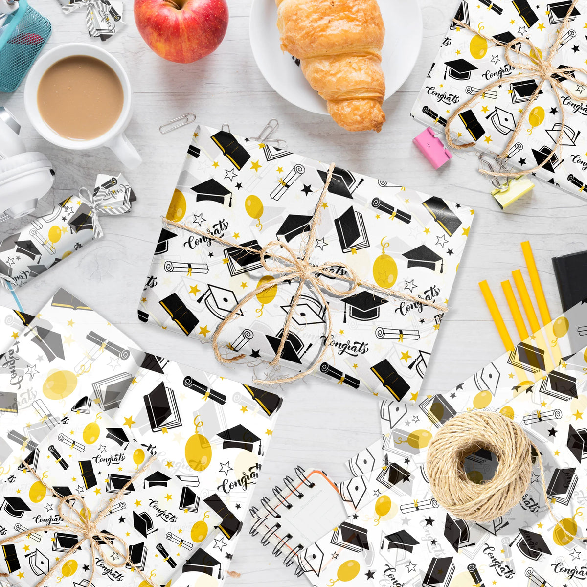Graduation Gift Wrapping Paper Set for Parties & Presents