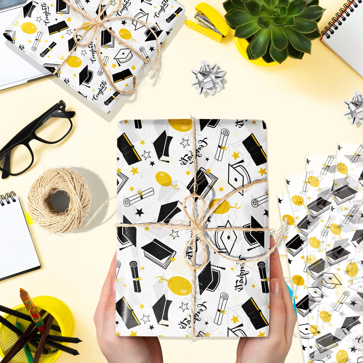 Graduation Gift Wrapping Paper Set for Parties & Presents