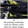 Black and yellow patterned tapestry fabric rolled into a swirl