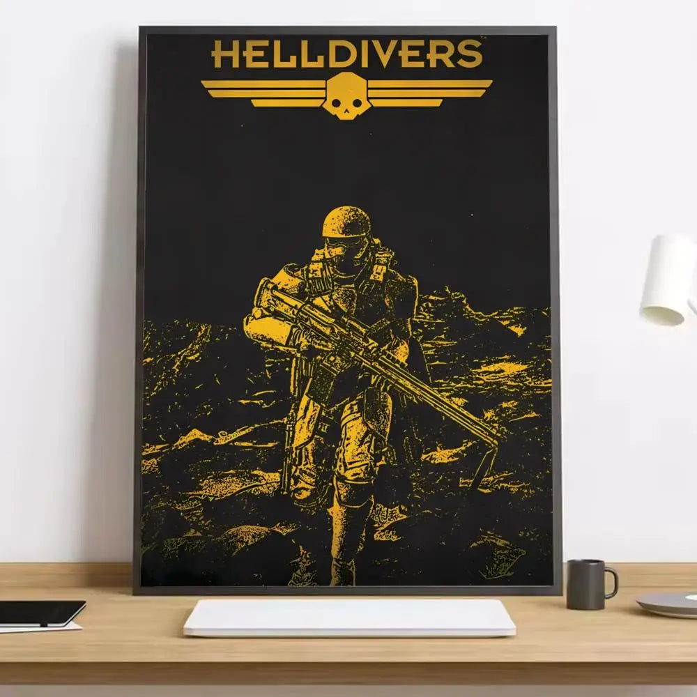Helldivers II HD Canvas Art Print – Game-Inspired Wall Decor