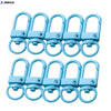 A set of light blue lobster clasp hooks for jewelry making and DIY crafts