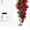 Silk Rose Hanging Vine - Faux Flower Garland for Home Décor