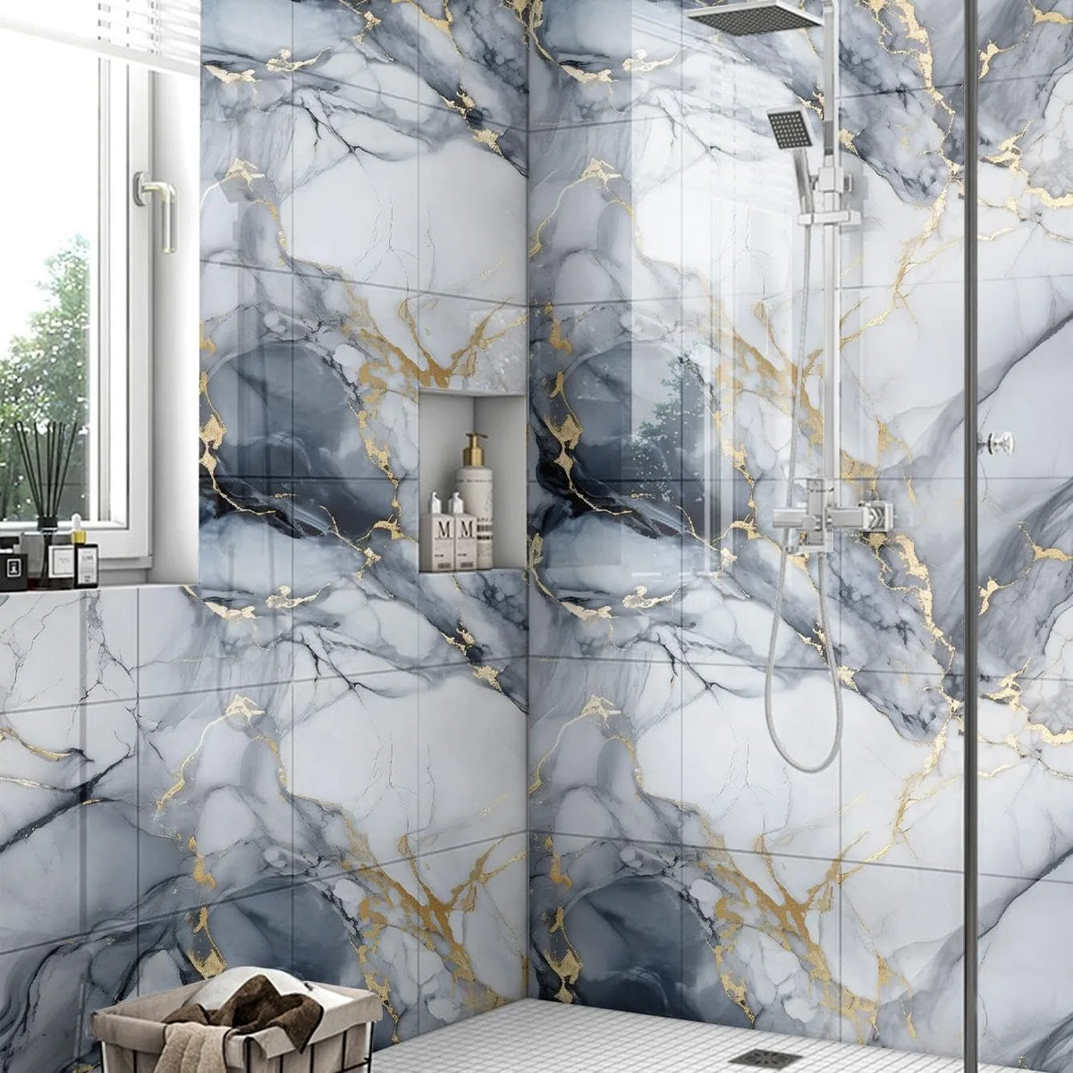 Peel-and-Stick Marble Wall Sticker for Home Decor