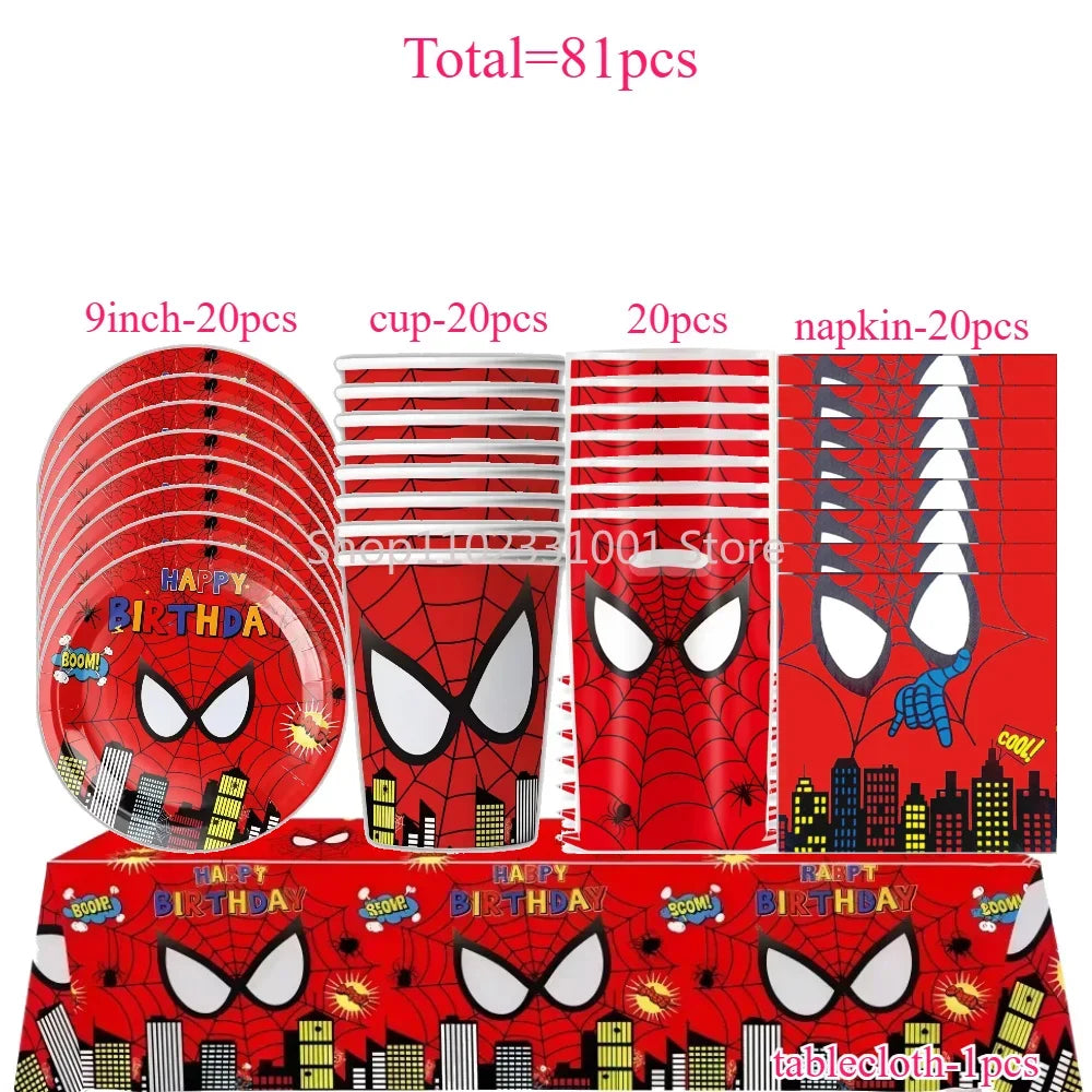 Superhero Birthday Party Tableware and Decoration Kit