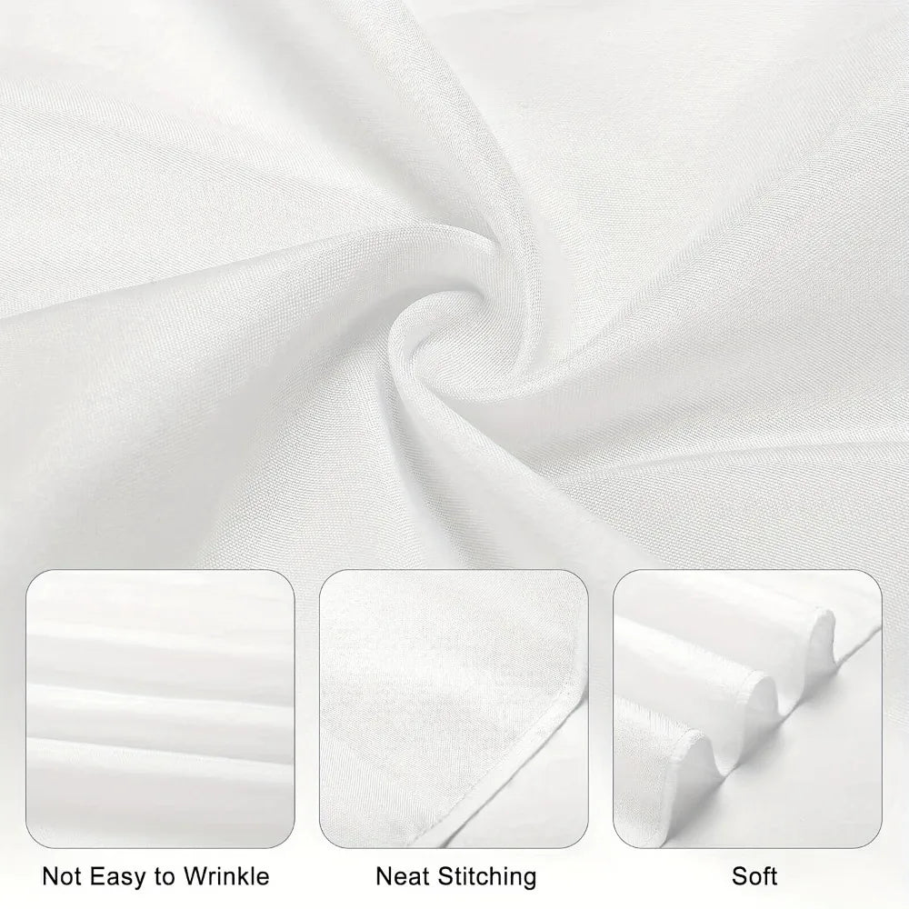 White decorative fabric wall tapestry showing wrinkle resistance, neat stitching, and soft texture.