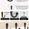 Black rustproof zinc alloy wall hooks with screws for coats, bags, and towels shown in various designs