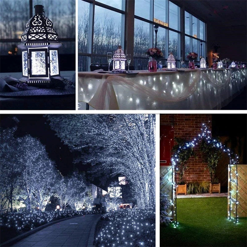 Solar-Powered Outdoor Festoon String Lights with Waterproof Garland Design