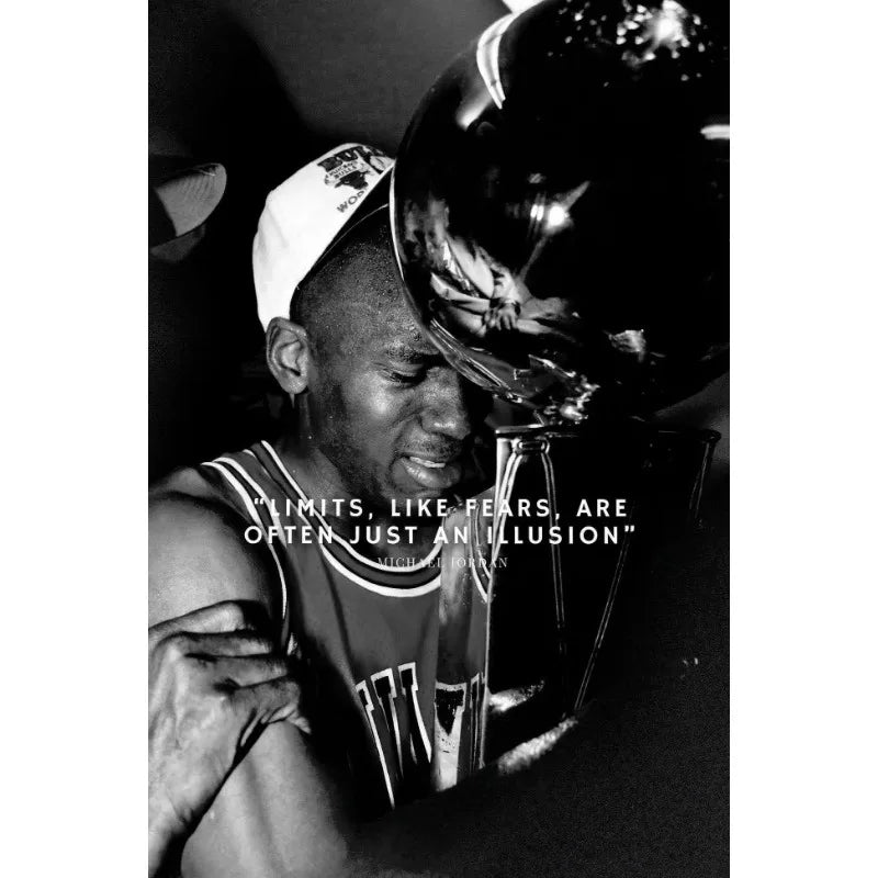 Black and white photo of a man wearing a white cap looking down, with a basketball visible in the foreground.