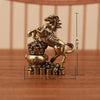 A solid copper figurine of a rearing horse with a lotus base, measuring 4.5cm tall.
