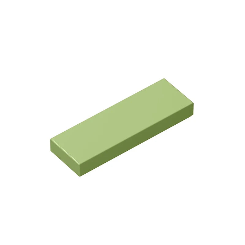 A rectangular, light green building brick tile.