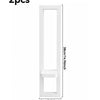 Two white rectangular wooden wall shelves with a decorative arch design