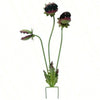 Decorative metal carnivorous flower garden stake with three flower heads