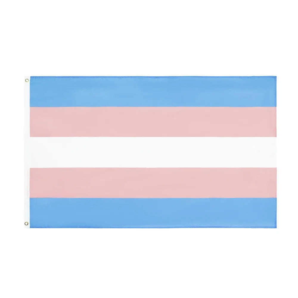A horizontal banner displaying six horizontal stripes of blue and pink.