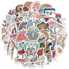 A collection of various anatomy and physiology diagrams, organs, and skeletal structures in a colorful sticker set.