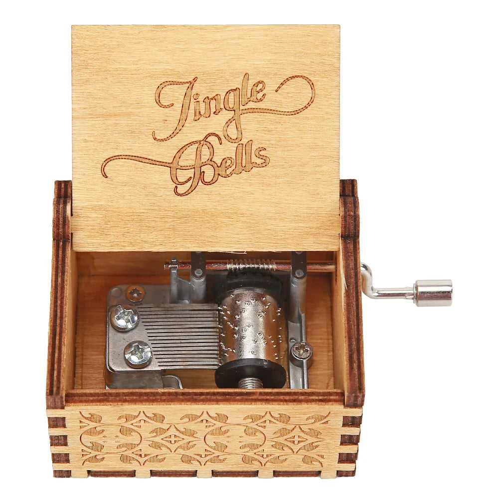 Retro Hand-Cranked Wooden Music Box
