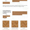 Guide showing multiple collage styles like simple laying, I-shaped splicing, and various bond methods for wood grain peel-and